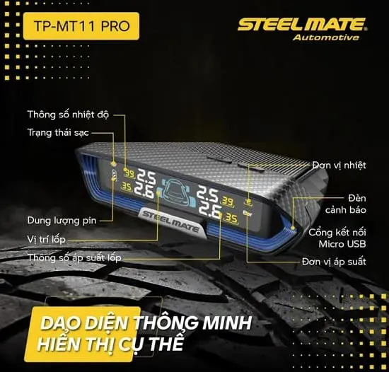 Cảm biến áp suất lốp giá mềm, TP MT11 PRO chính hãng STEELMATE