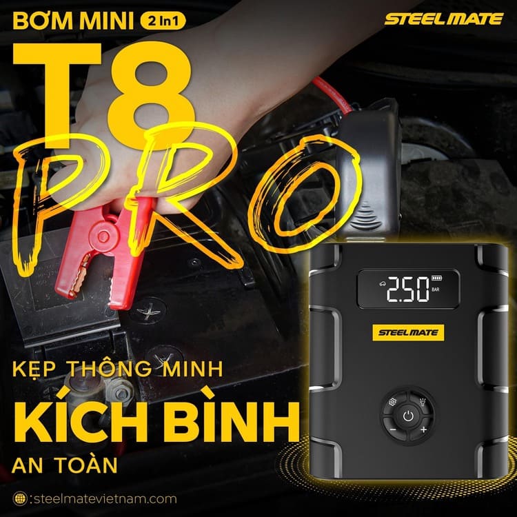 Bơm mini T8 Pro kích bình an toàn