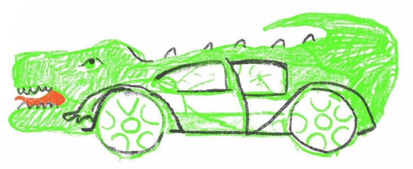 Hướng dẫn vẽ tranh xe ô tô hoạt hình cho trẻ mẫu 7