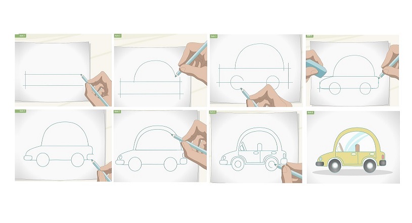 Hướng dẫn vẽ tranh xe ô tô hoạt hình cho trẻ