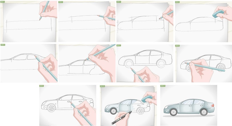 Hướng dẫn vẽ tranh đề tài xe ô tô mơ ước cho trẻ