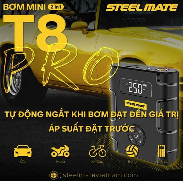 Bơm lốp mini T8 PRO