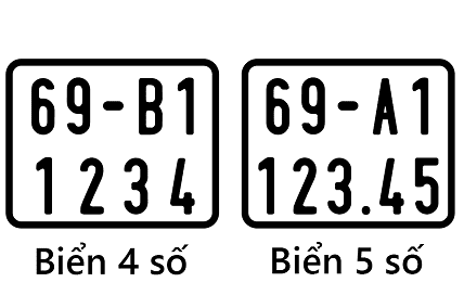 Biển số xe cũ 4 số và 5 số mới